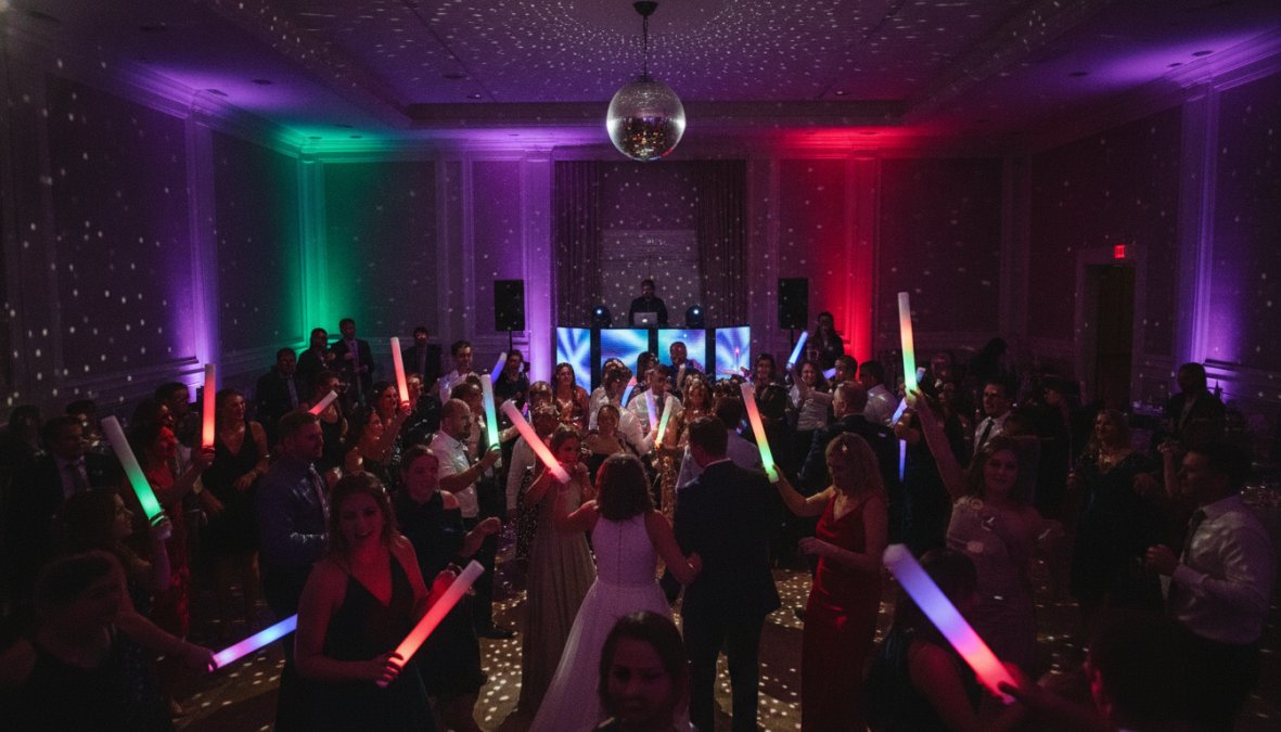 A Packed Wedding Reception Dance Floor