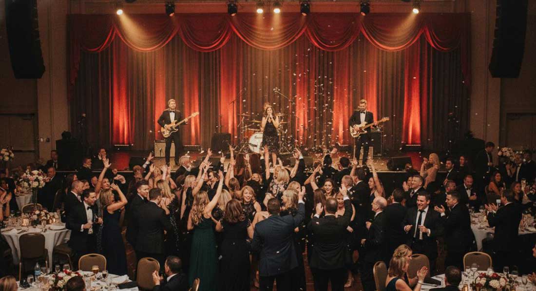 High Energy Live Band and the Dance Floor Packed