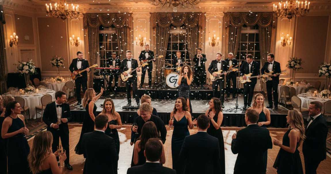 Live Corporate Party Band Performing on Stage