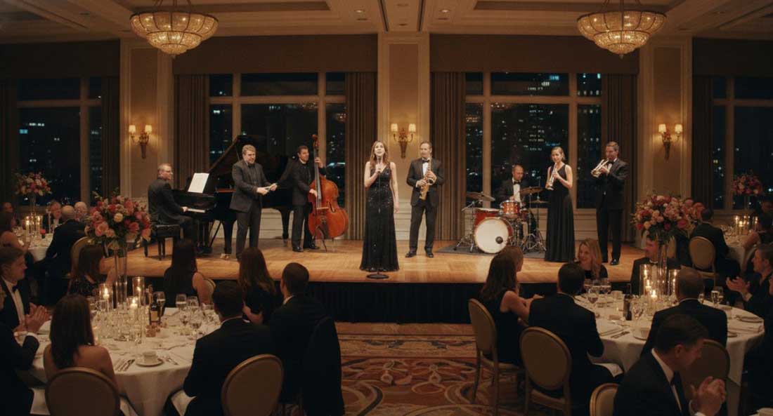 Professional Jazz Band Playing at a Corporate Gala