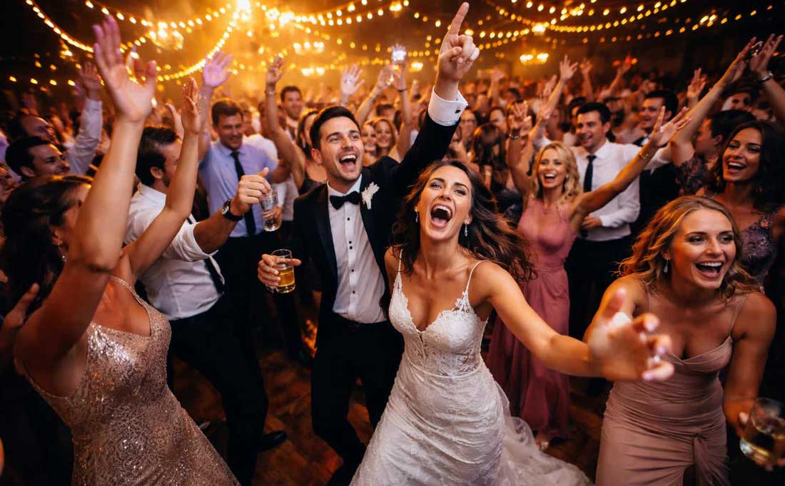 Guests on the Dance Floor Excited about the Dance Music