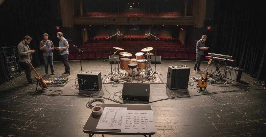 Band Members Getting Ready for a Full Soundcheck