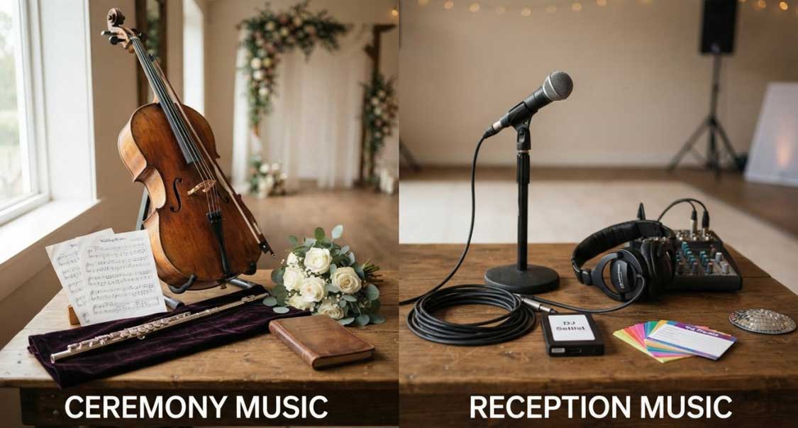 Choosing Between Wedding Ceremony Music and Wedding Reception Music