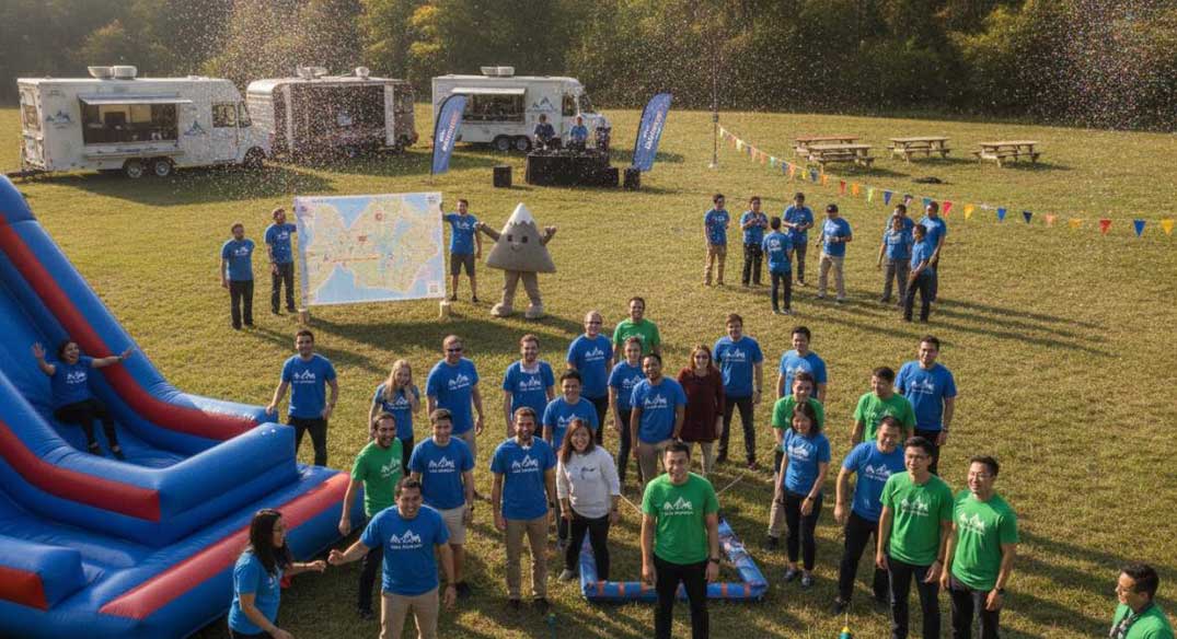 A Corporate Team Building Outdoor Event