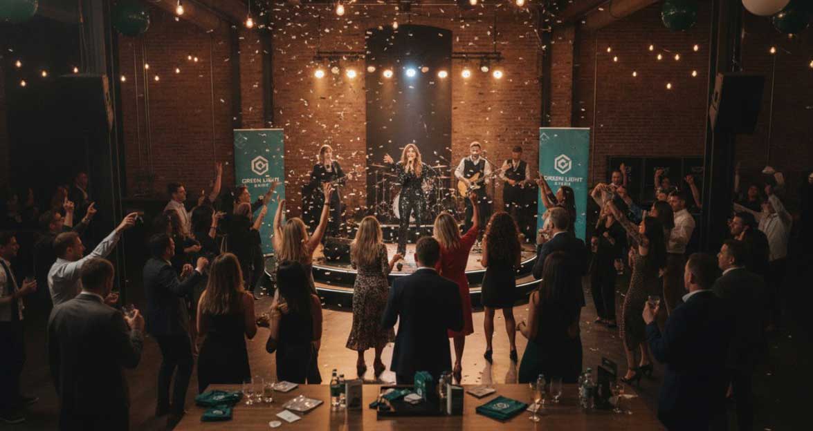 High Energy Live Band Performing for Product Launch