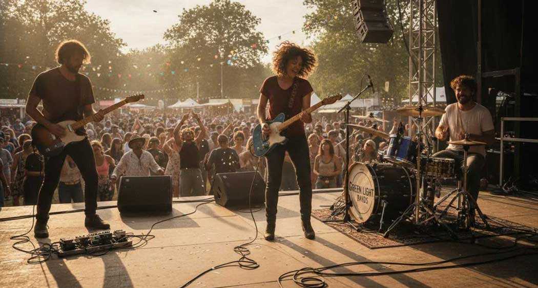 A Live Band Performing in Front of an Engaged Audience