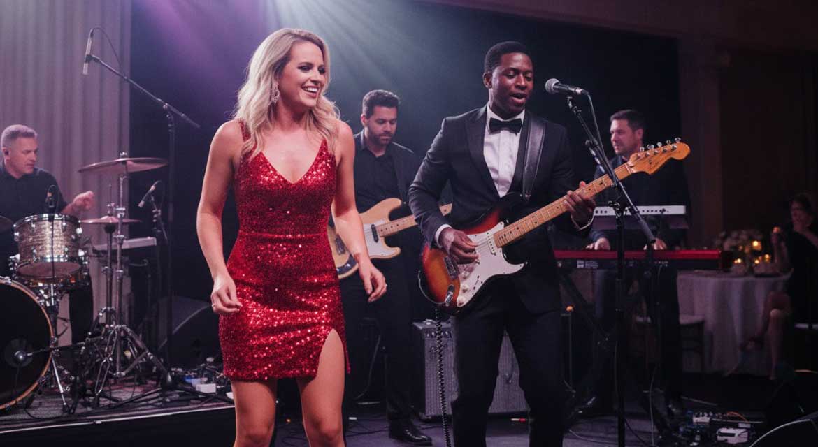 A Live Band Hired to Play at an Intimate Wedding Reception
