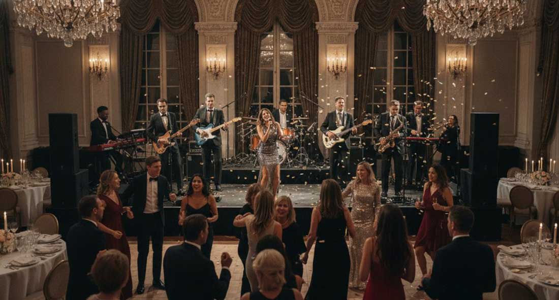 Live Band Performing at an Indoor Private Event
