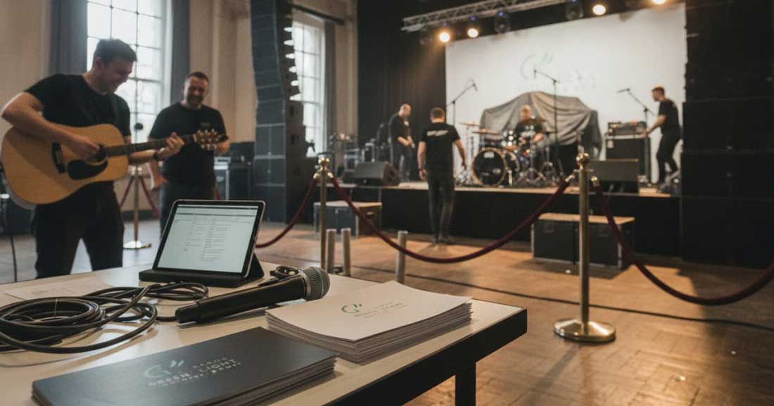 Load-in and Instrument Setup Before a Brand Launch Party