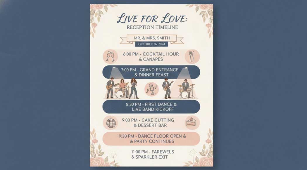 Sample Timeline for Wedding Day Music