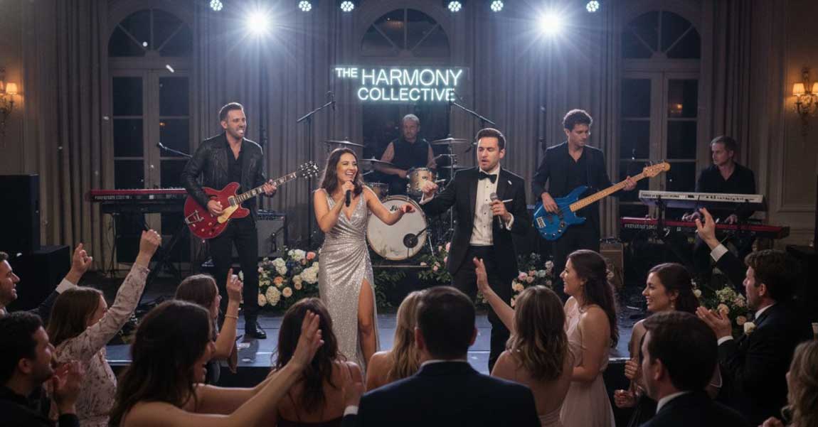 A Wedding Dance Band is Playing the Crowd's Favorite Dance Songs