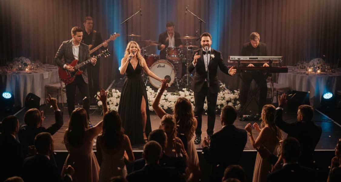 A Wedding Reception Band Adds Energy and Visual Entertainment