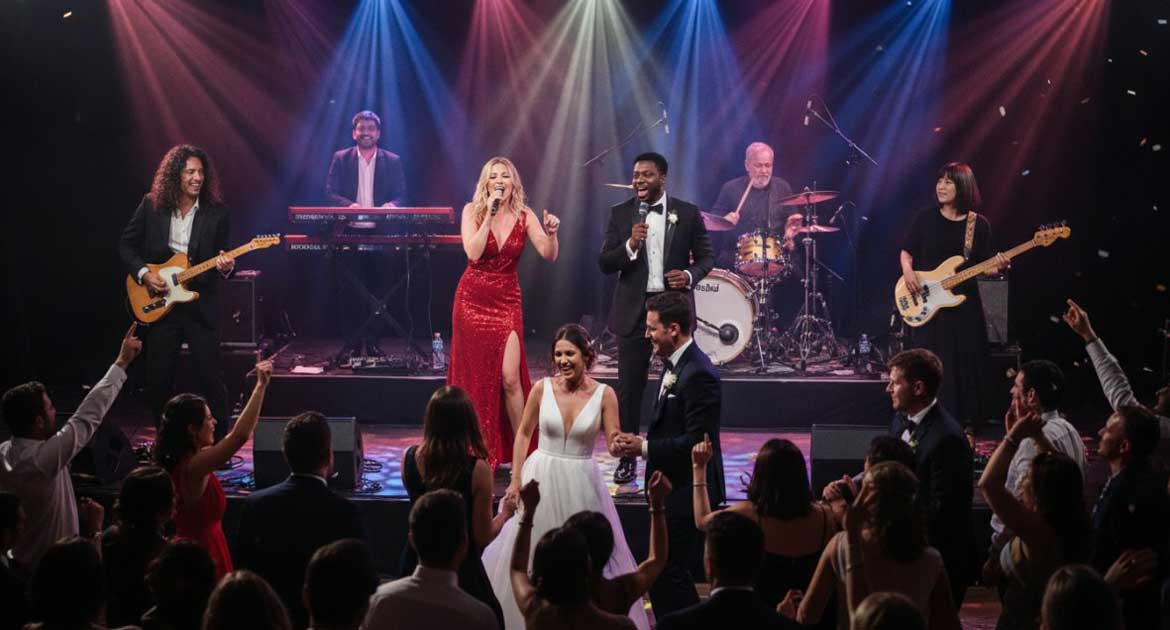 A Wedding Reception Band Creating an Unforgettable Atmosphere.